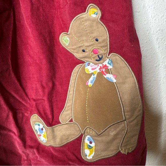 Baby Boden Red Corduroy Dress with Bear Appliqué - Picture 3 of 9